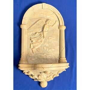 Vintage Style Candle Wall Scone Angel with Decorative Arched Frame with columns